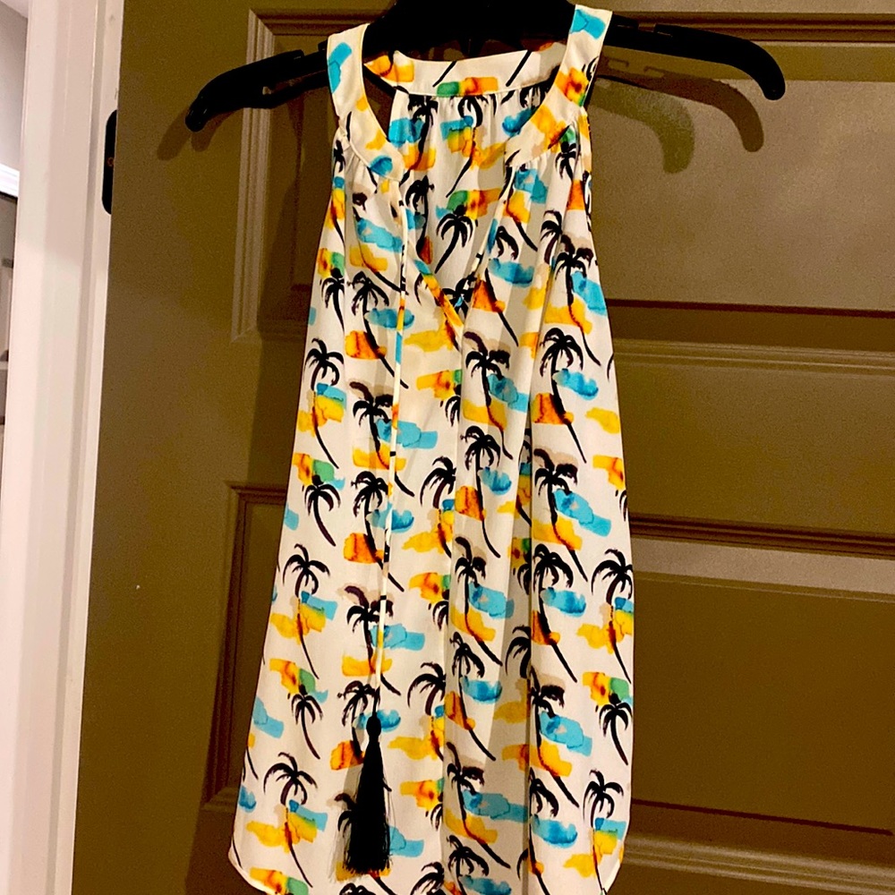 Beachy camisole with palm tree detail and earthy colors